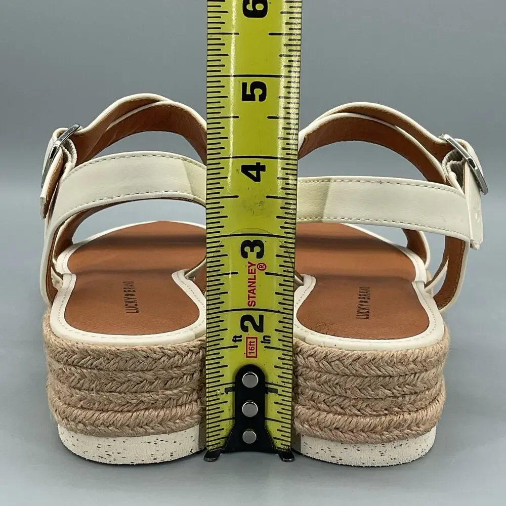 NEW Lucky Brand Women’s Trianna Strappy Platform Sandals White Size 8M